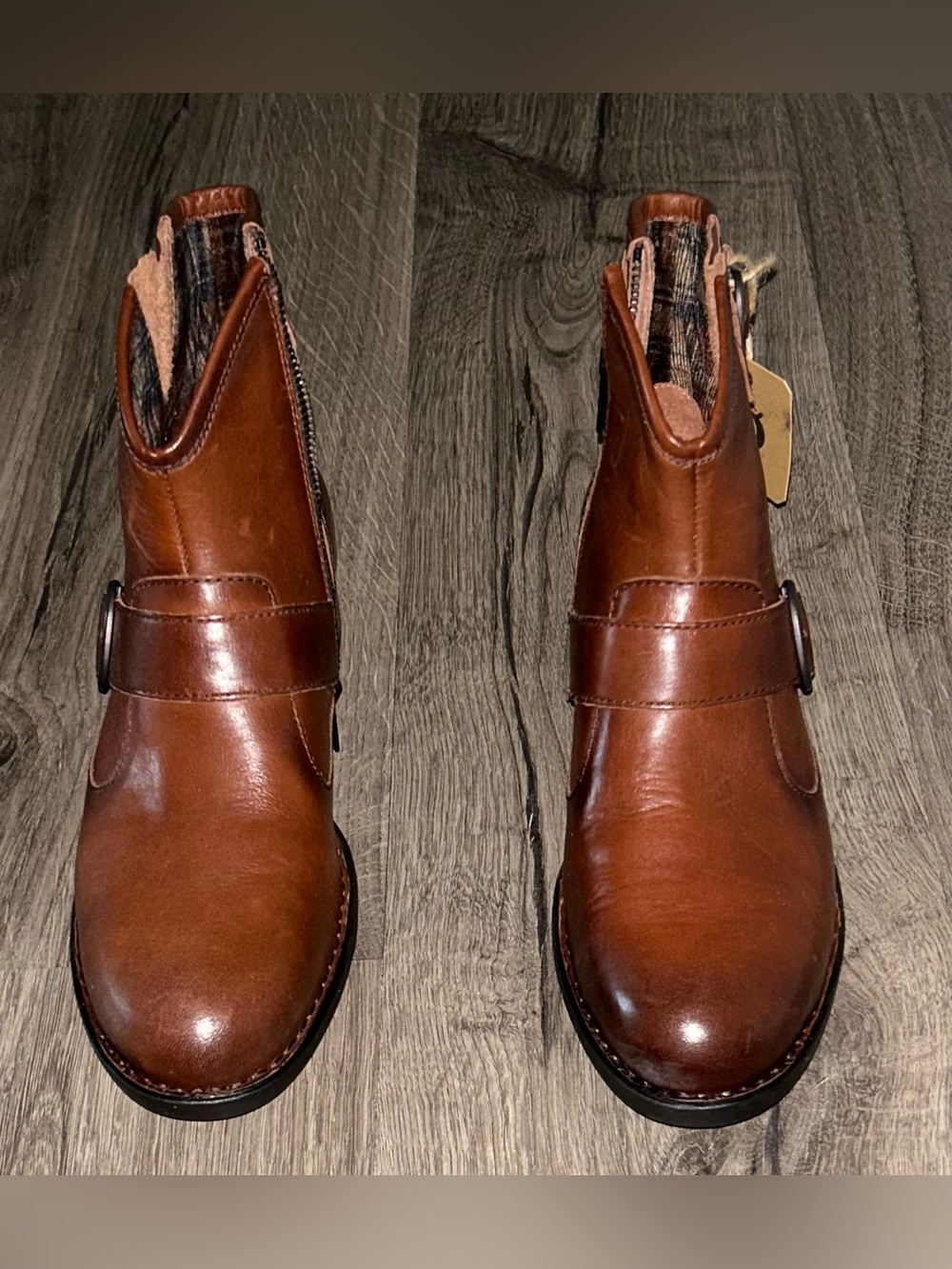 NEW!!  Women’s Brown Leather Ankle Boots - Classic Pull-On Chelsea Style